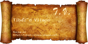 Tibád Vilmos névjegykártya